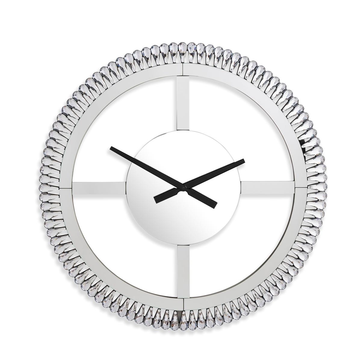 Glam Gem Edge Skeleton Wall Clock Silver – image 3