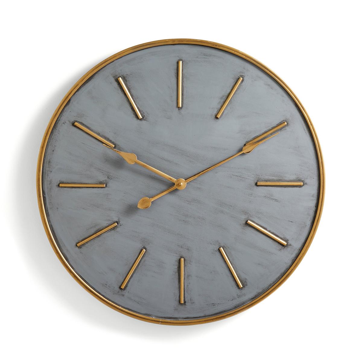 Modern Industrial Wall Clock Pewter – image 3