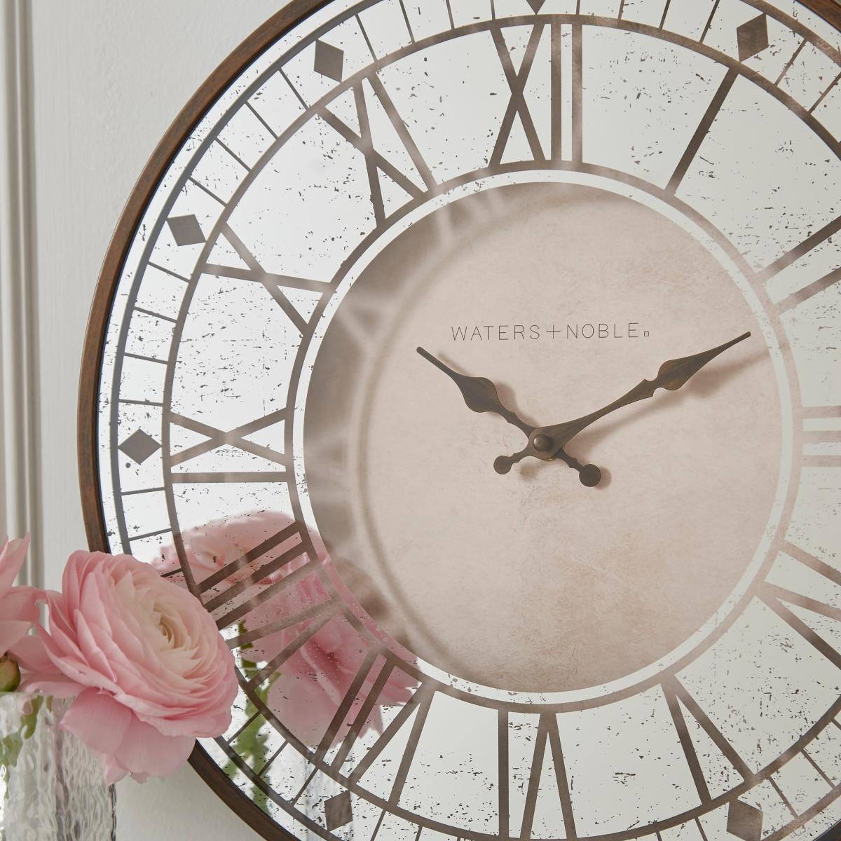 Bates Mirrored Face Wall Clock Natural – image 2