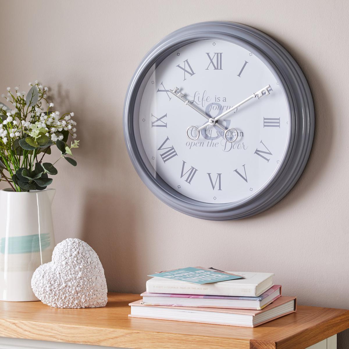 Key 40cm Wall Clock Grey Grey – image 1