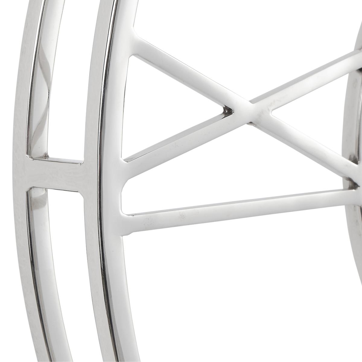 Metal Double Framed Wall Clock 50cm Silver – image 3