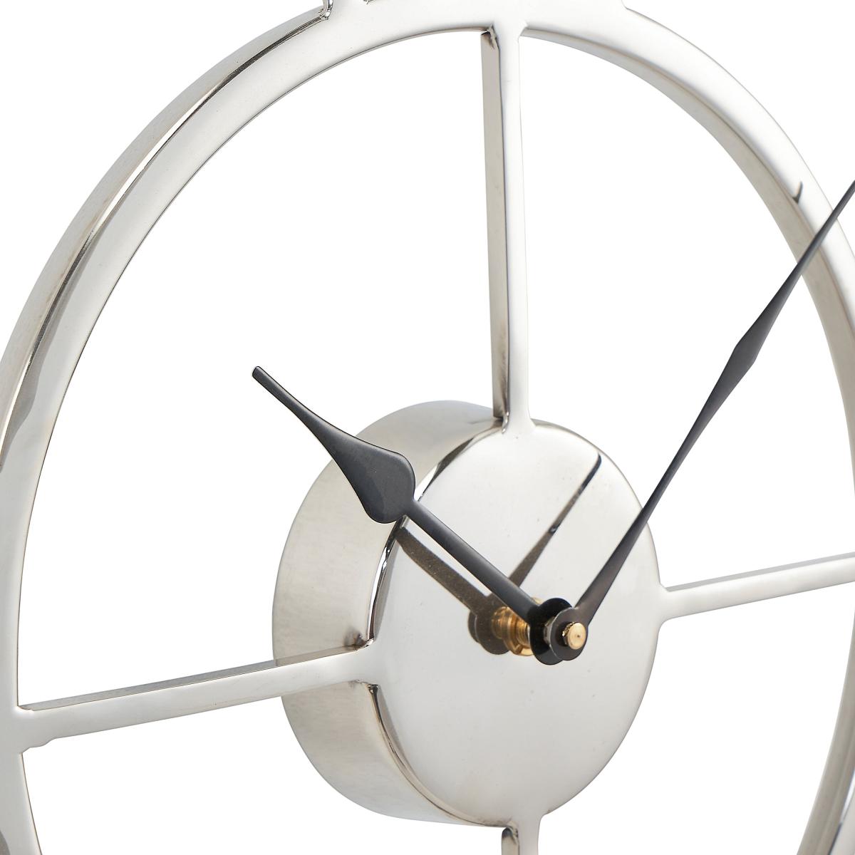 Metal Double Framed Wall Clock 50cm Silver – image 4