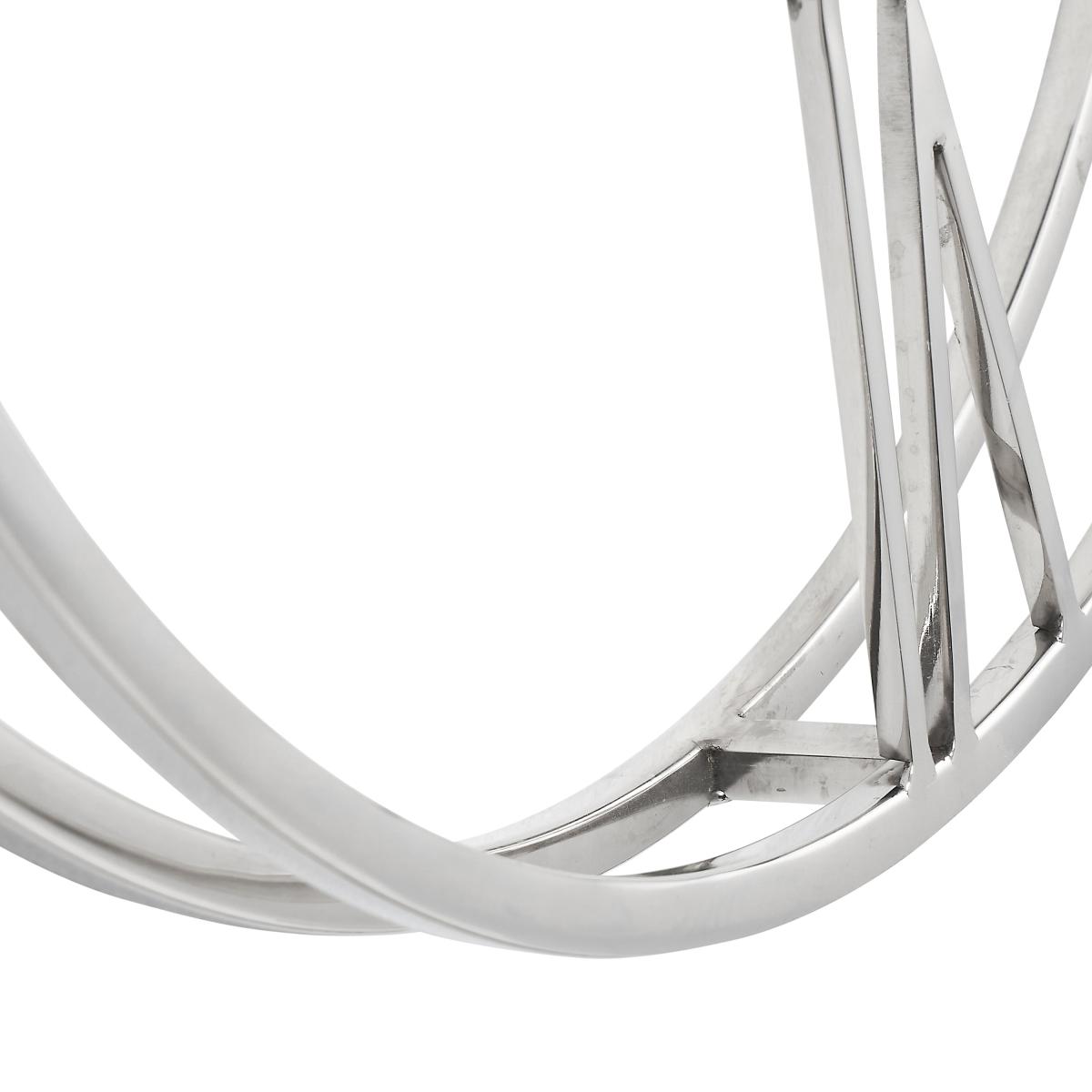 Metal Double Framed Wall Clock 50cm Silver – image 5