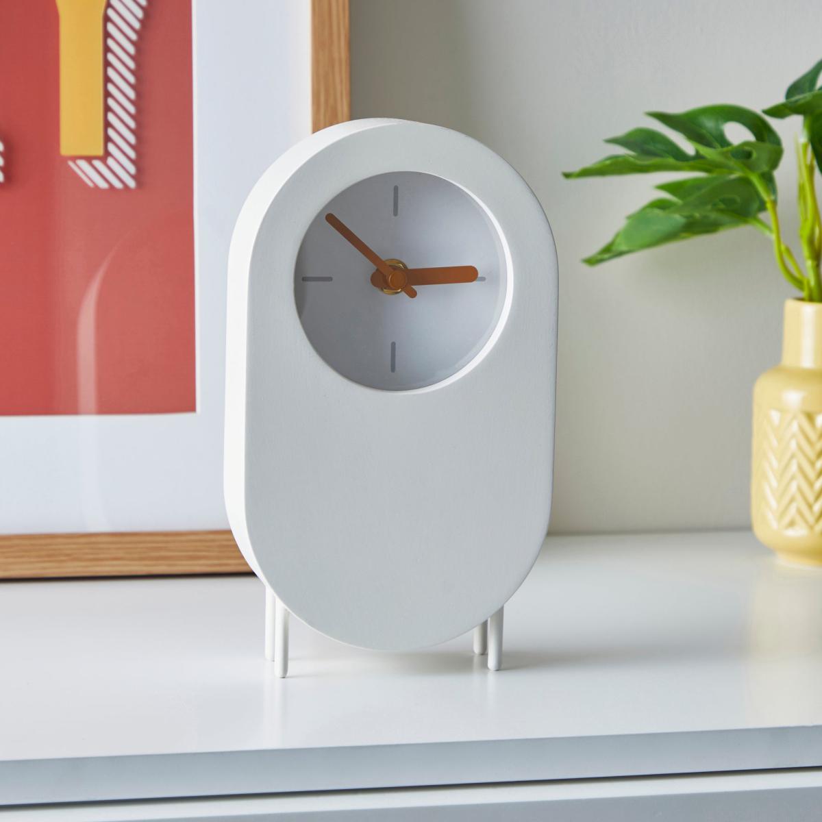 White Lozenge Clock White – image 1