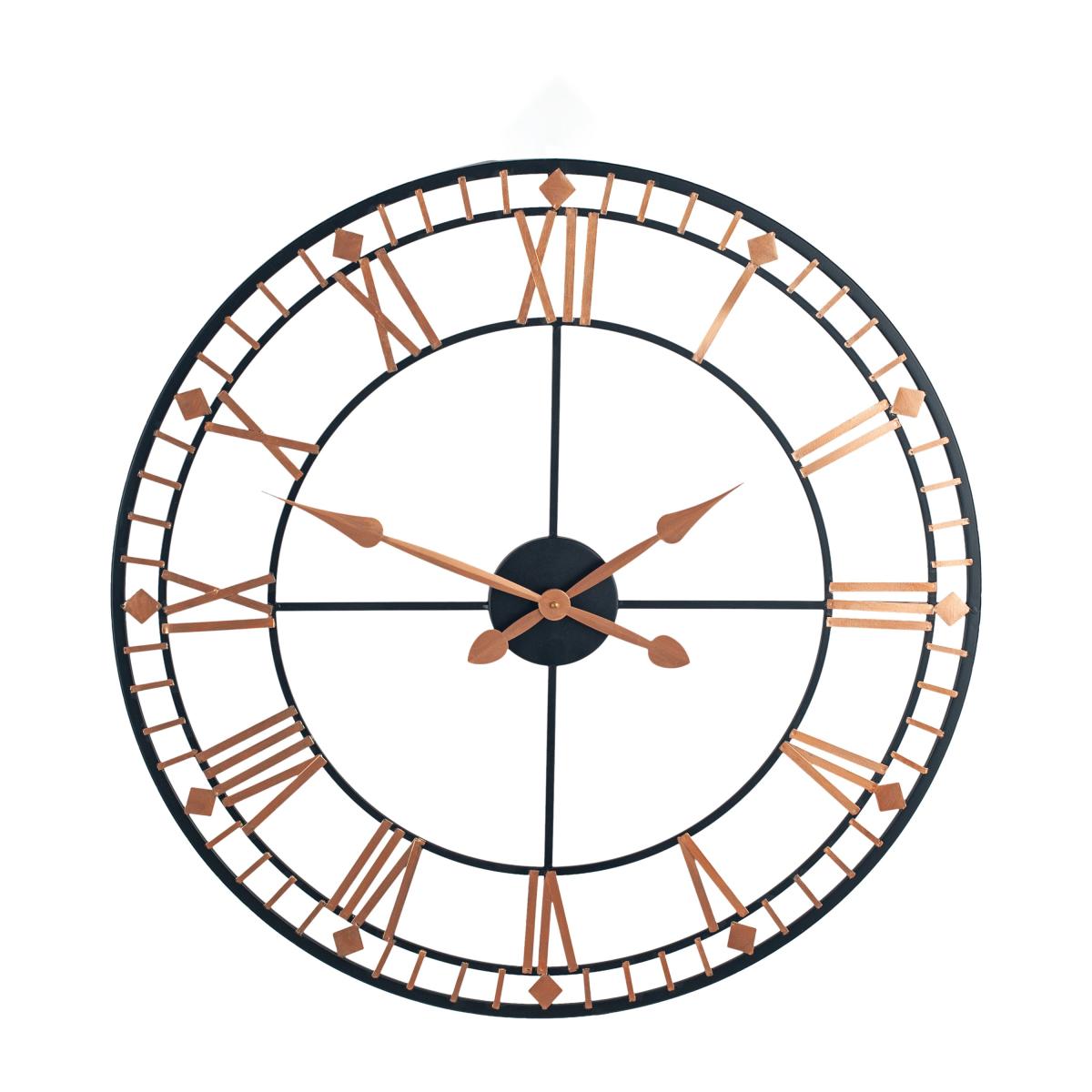 Metal Round Wall Clock 80cm Black – image 2