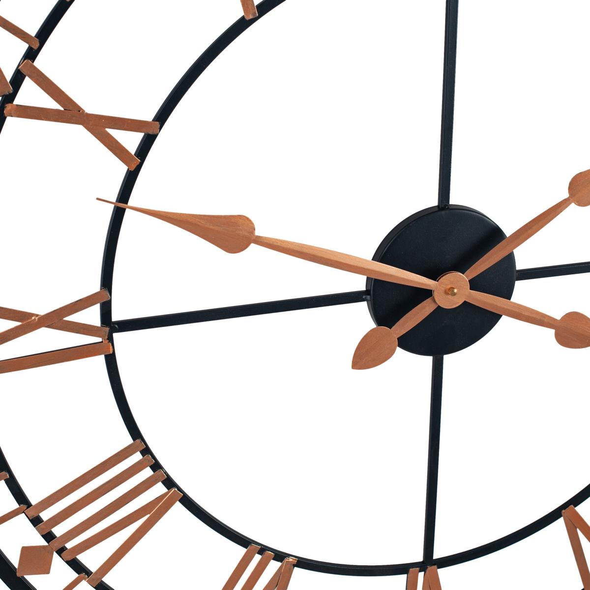 Metal Round Wall Clock 80cm Black – image 3
