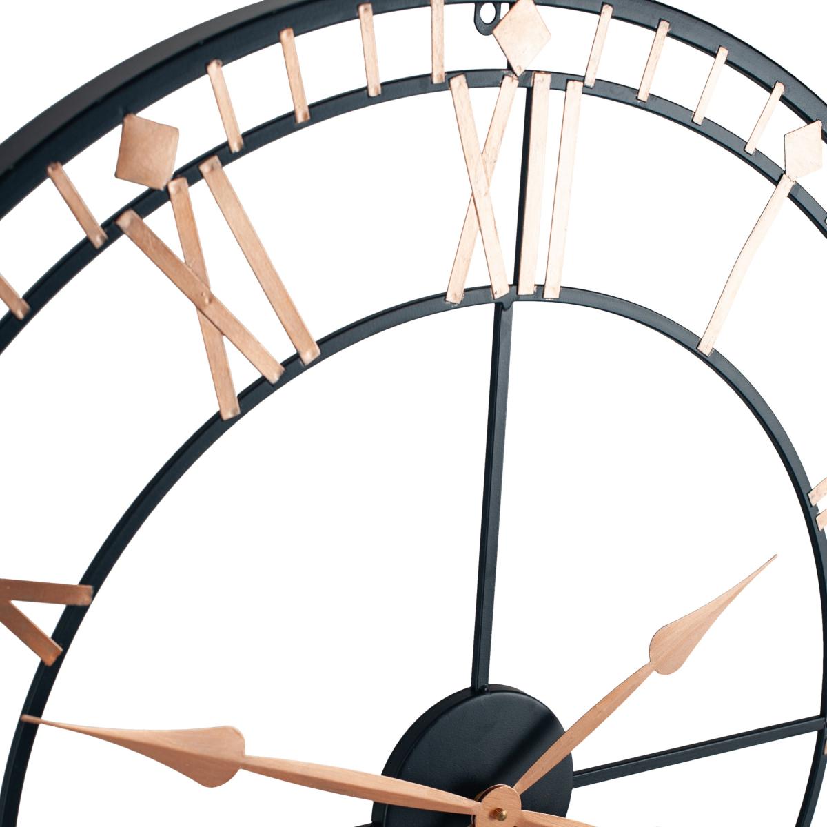 Metal Round Wall Clock 80cm Black – image 4