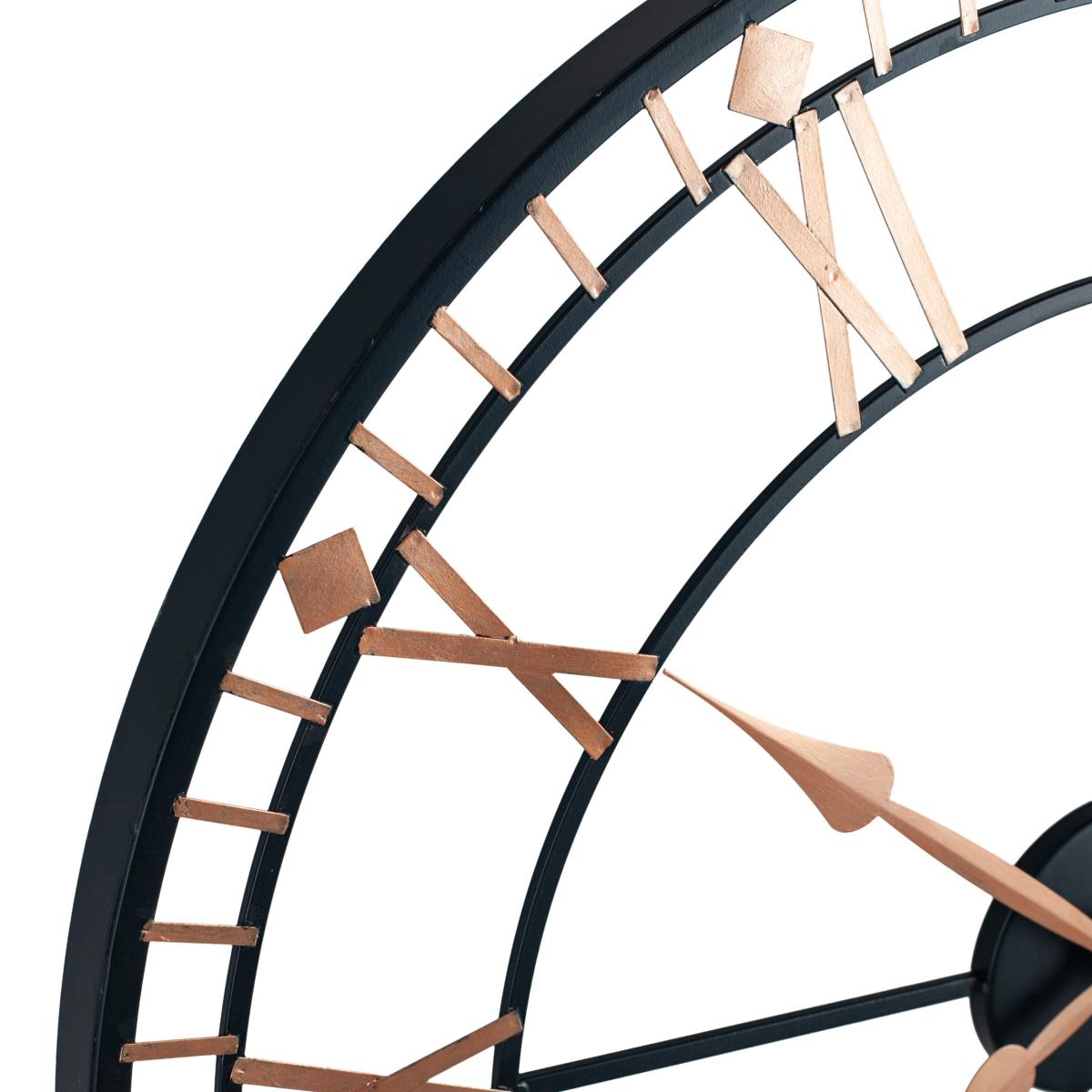 Metal Round Wall Clock 80cm Black – image 5
