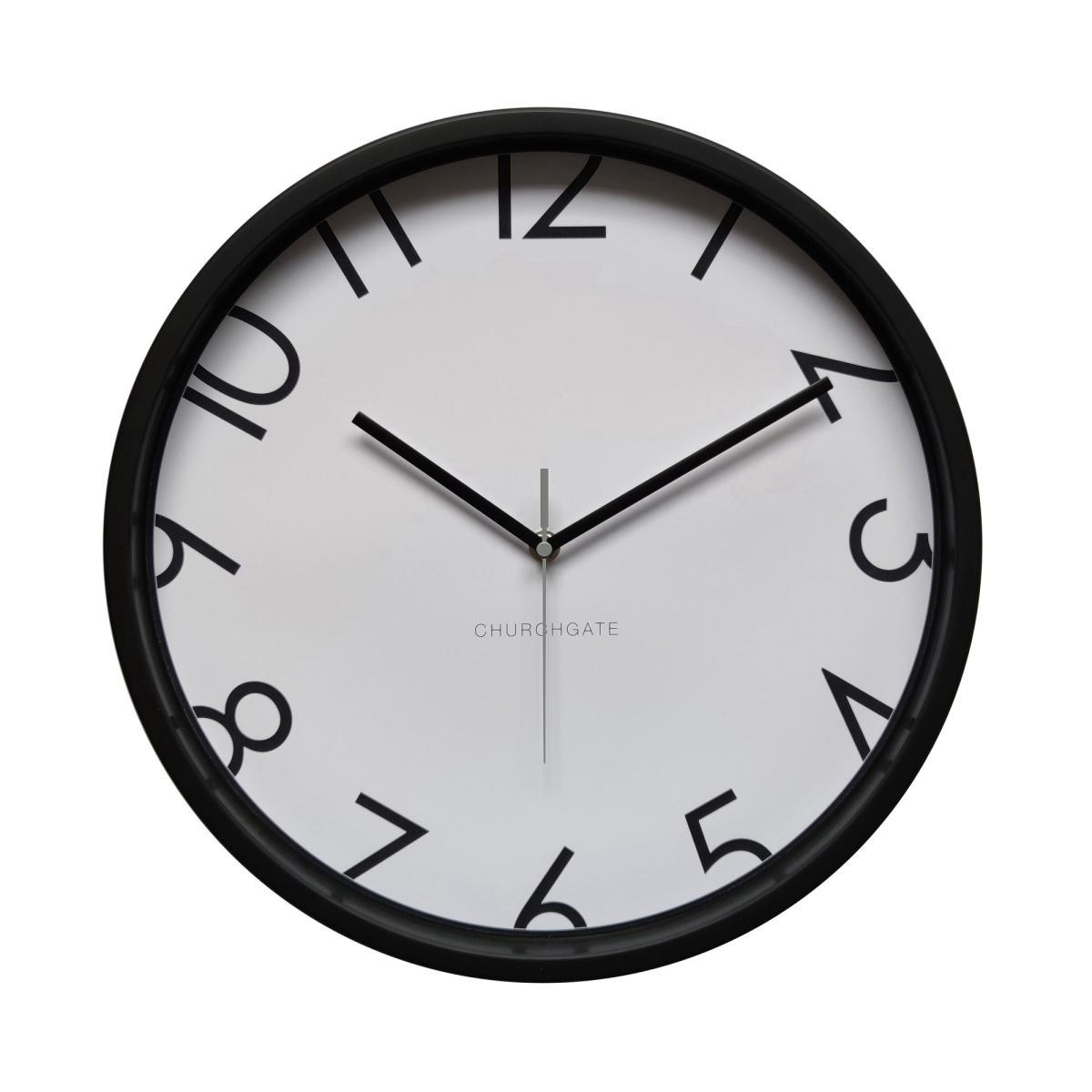 Contemporary Numbers 38.5cm Wall Clock Black Black – image 2