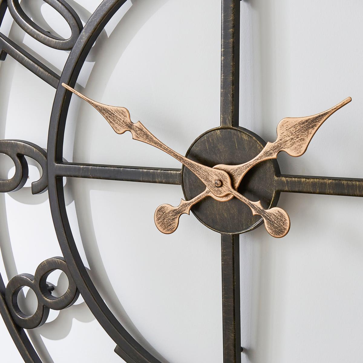 Indoor Outdoor Skeleton Wall Clock 70cm Black Black – image 2