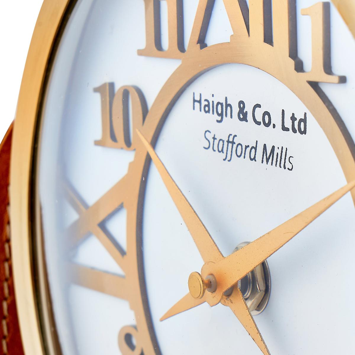Leather Mantel Clock Tan – image 5