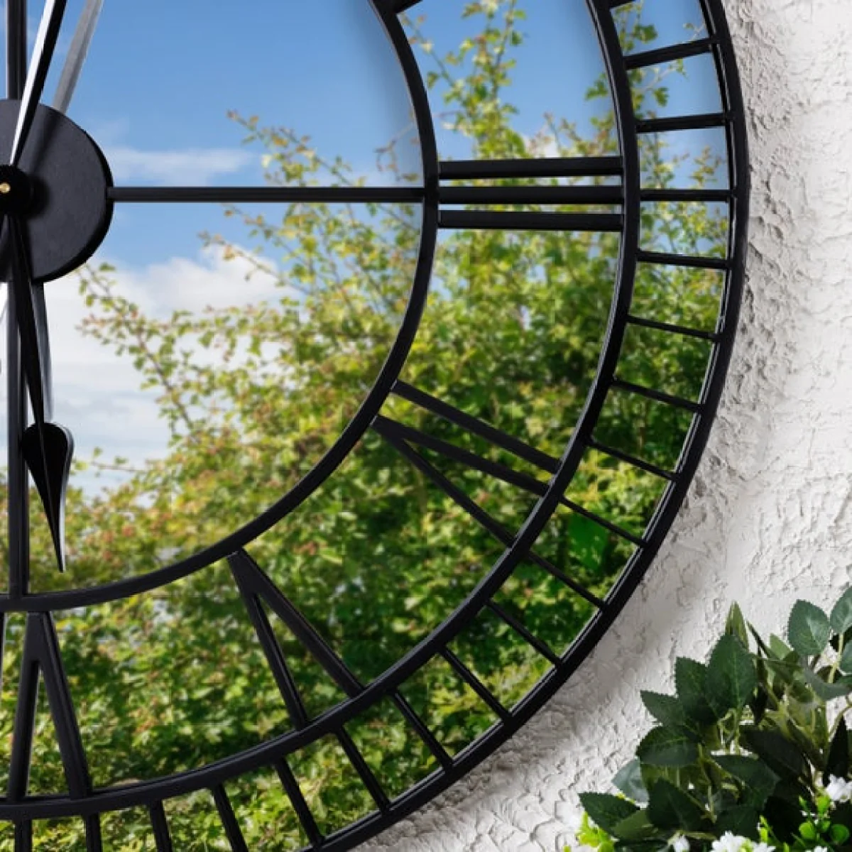 Charles Bentley Windermere Indoor Outdoor Mirrored Skeleton Wall Clock – image 2