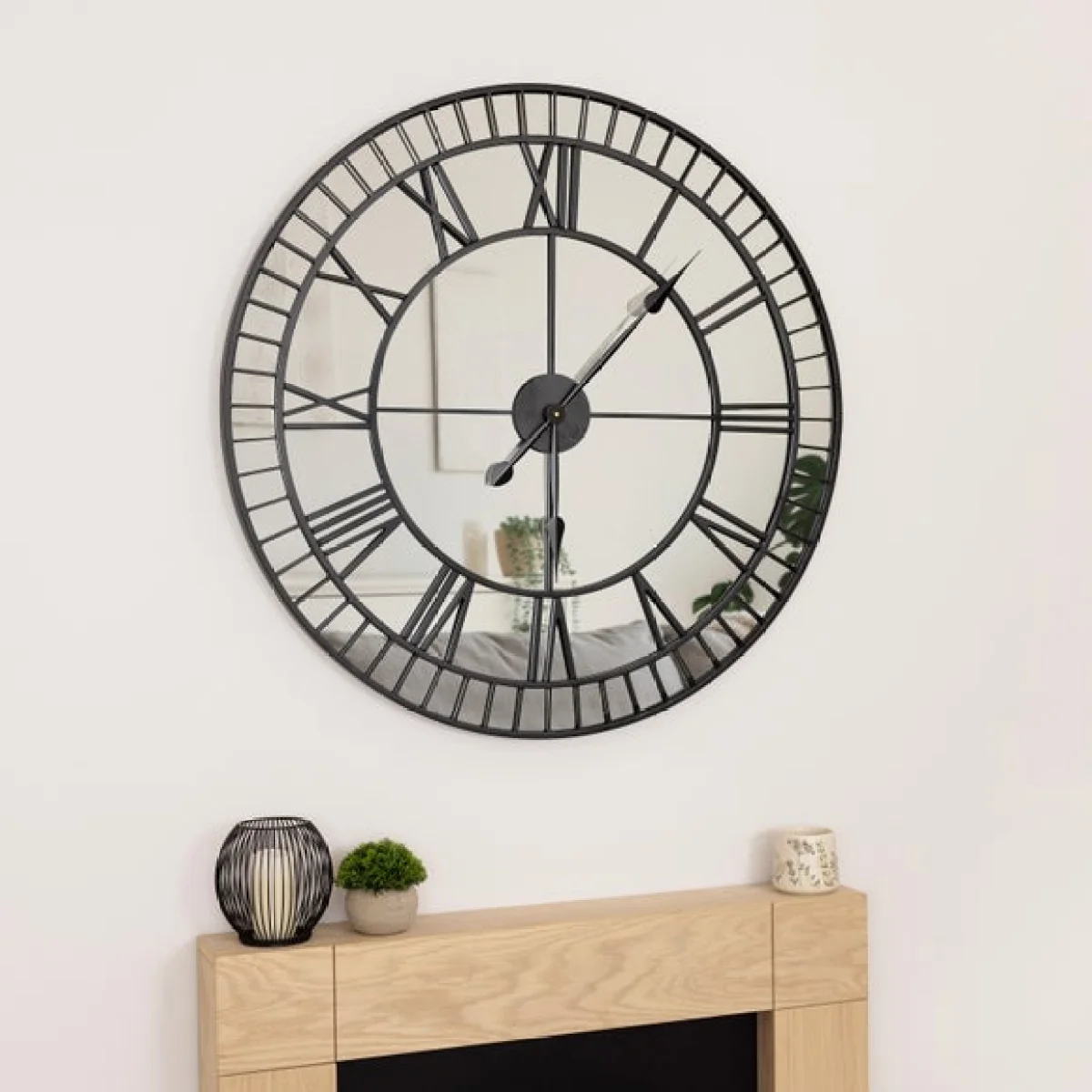 Charles Bentley Windermere Indoor Outdoor Mirrored Skeleton Wall Clock – image 3
