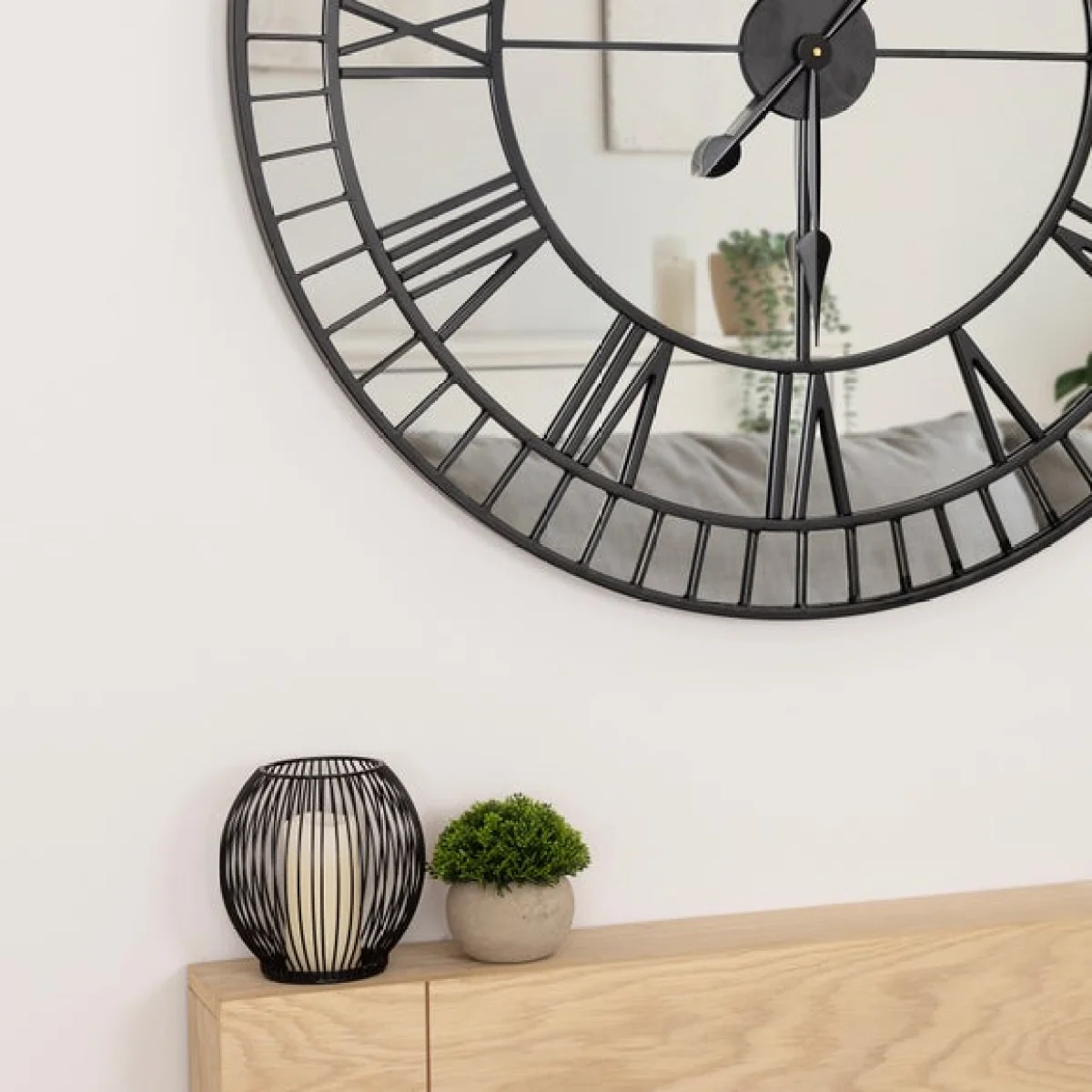 Charles Bentley Windermere Indoor Outdoor Mirrored Skeleton Wall Clock – image 4