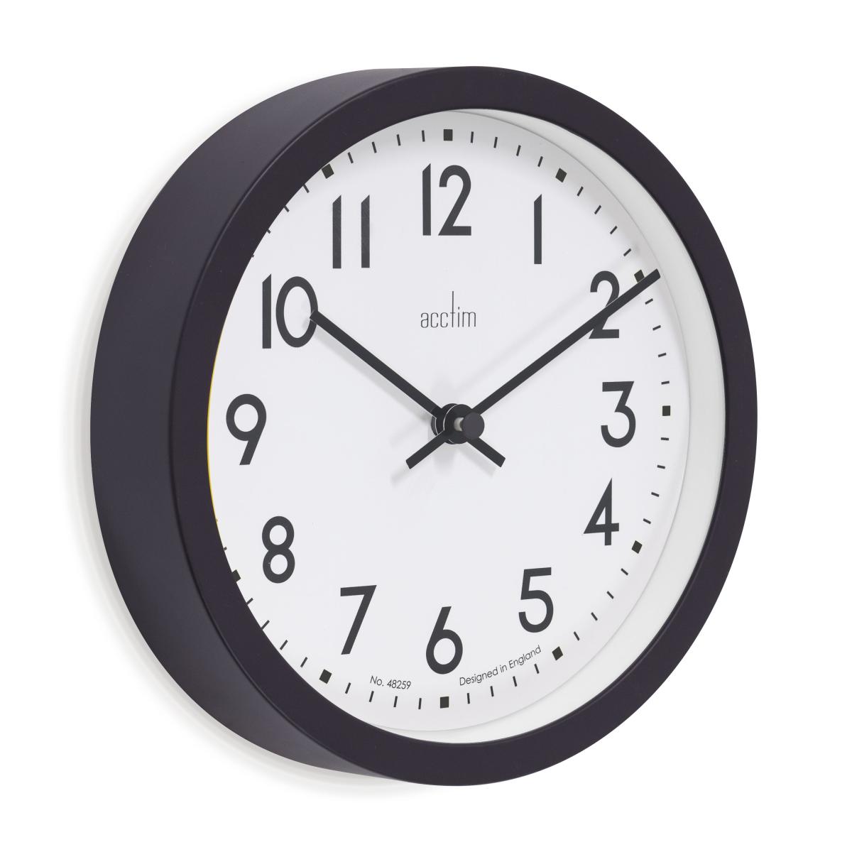 Acctim Elstow Retro Kitchen Quartz Wall Clock Soot – image 2