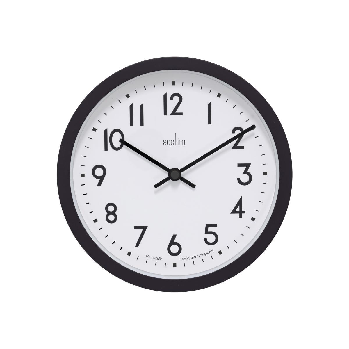 Acctim Elstow Retro Kitchen Quartz Wall Clock Soot – image 1