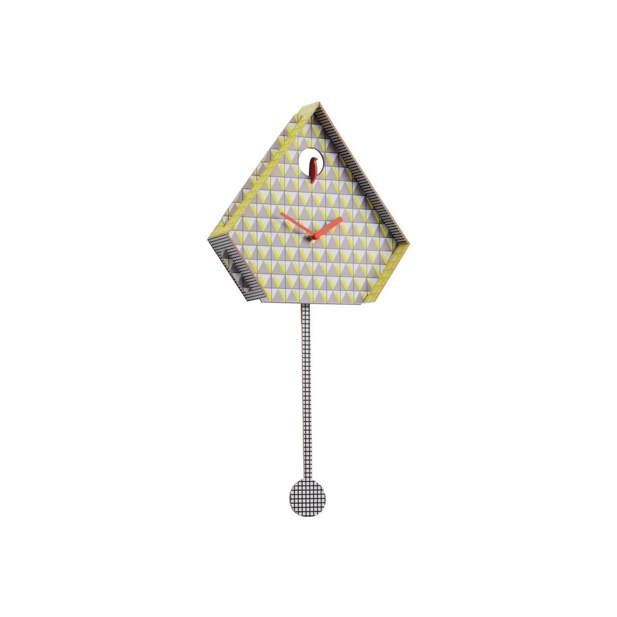 Habitat Miu Yellow Patterned Cuckoo Wall Clock – image 1