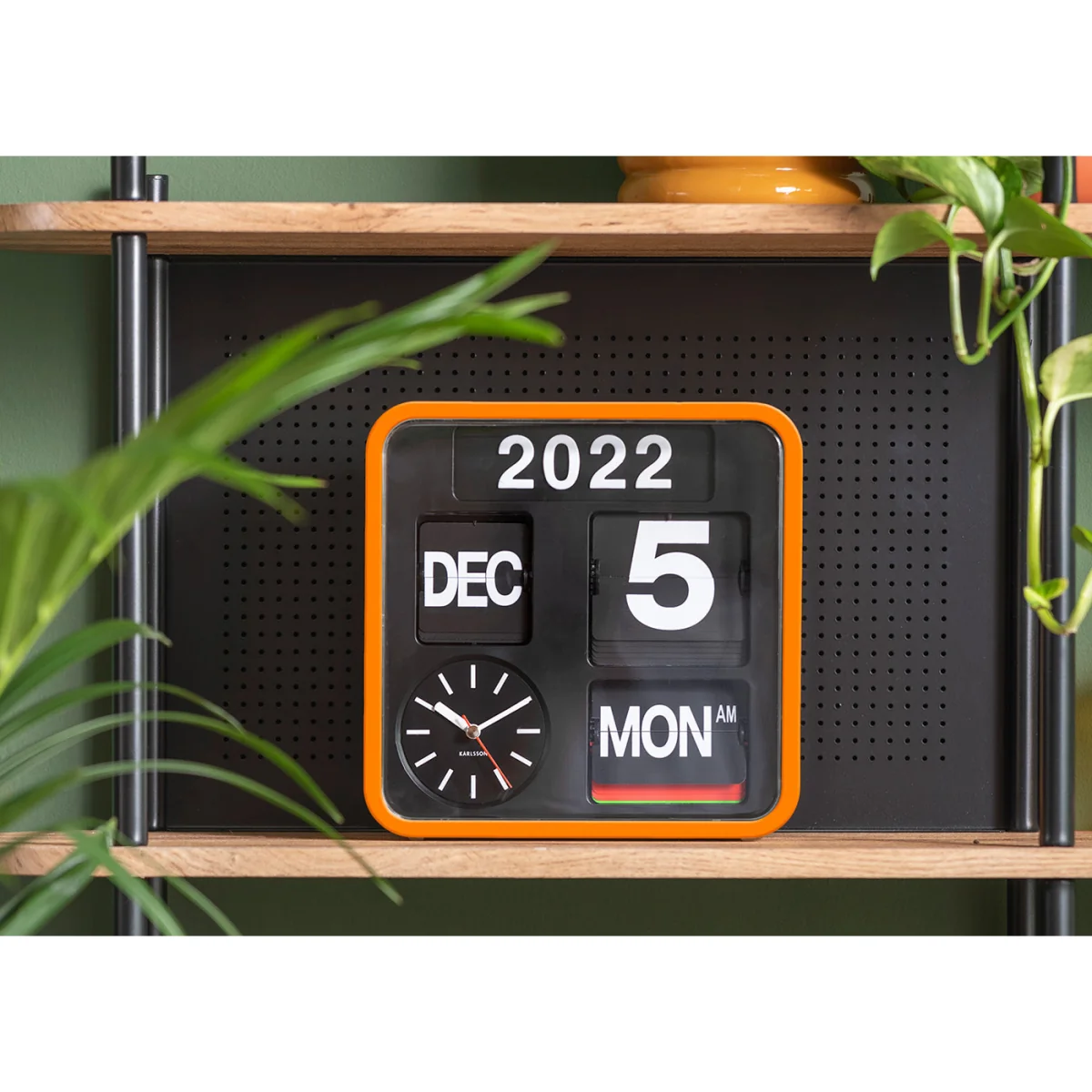Heal's Karlsson Mini Flip Wall Clock Orange – image 2