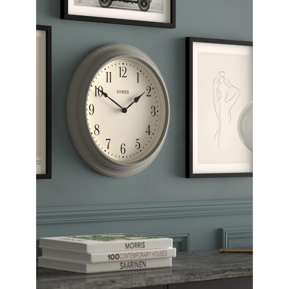 Jones Clocks Supper Club Quartz Analogue Wall Clock, 40.5cm, Cloud Grey – image 4