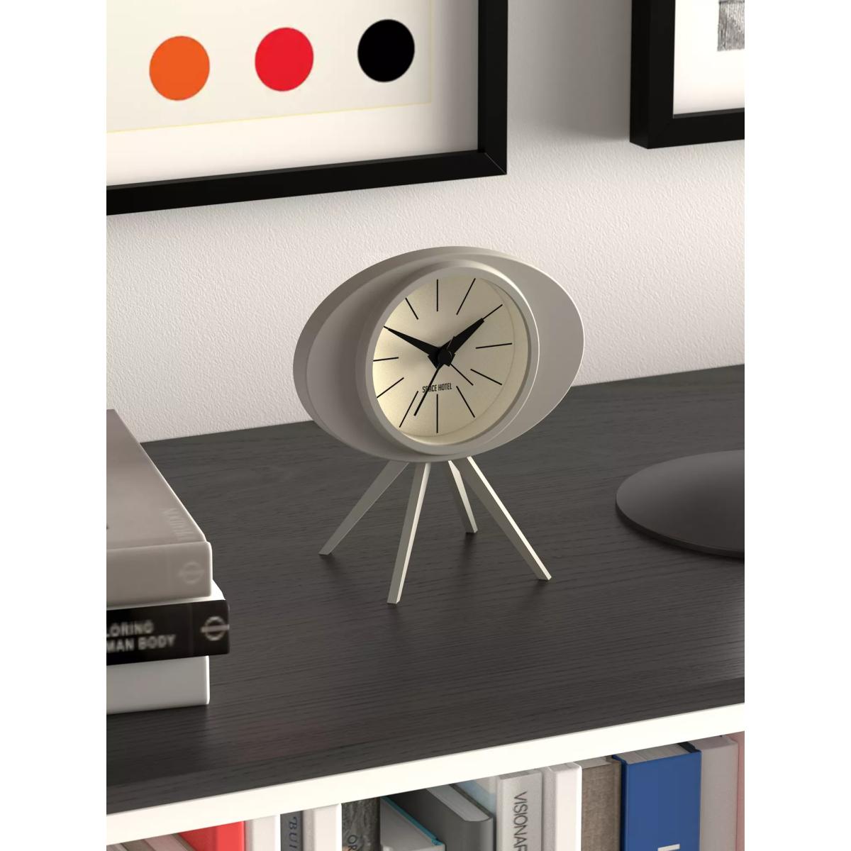 Space Hotel Landing Craft Silent Sweep Alarm Clock, Grey – image 4