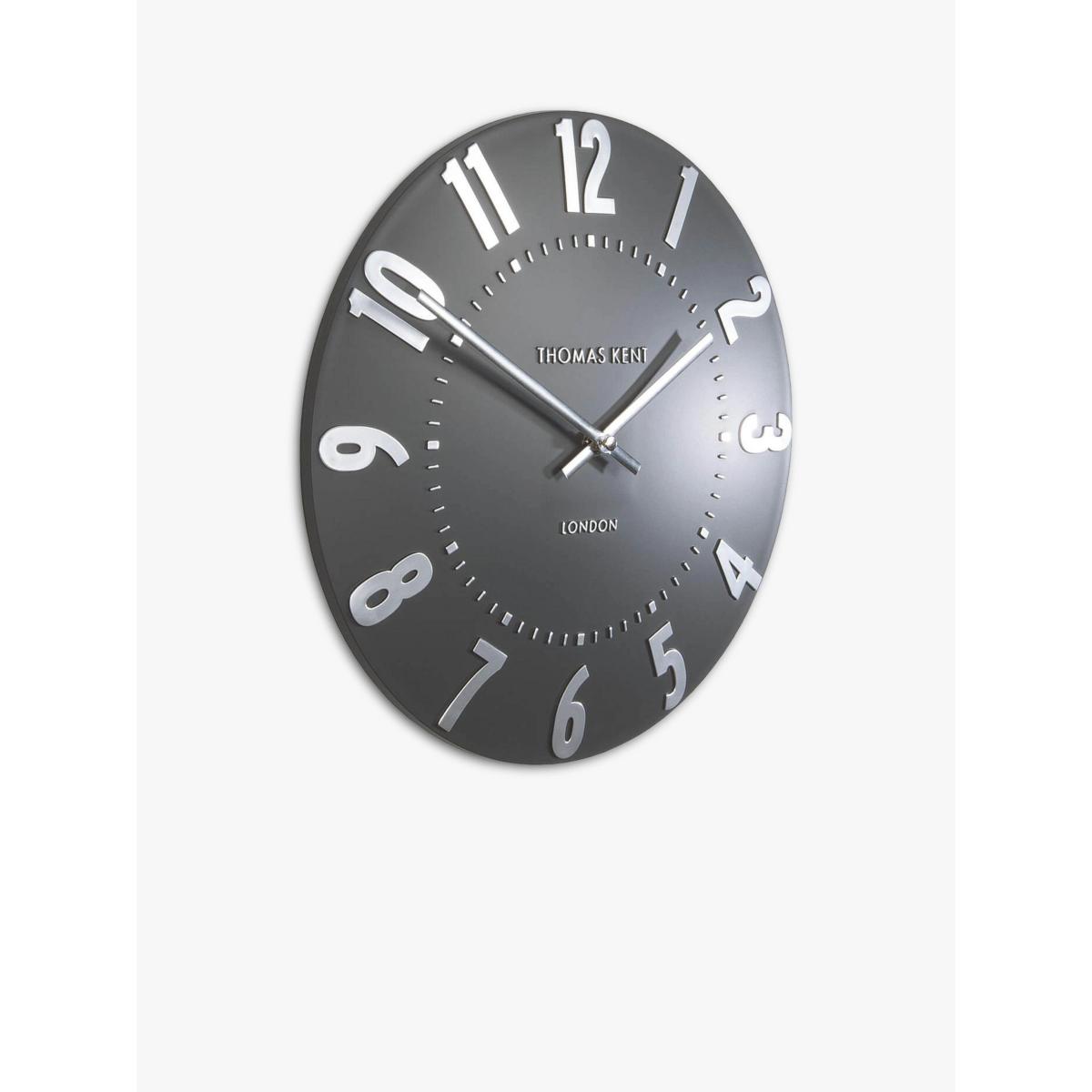 Thomas Kent Mulberry Arabic Numeral Wall Clock, 30cm, Graphite Silver – image 3