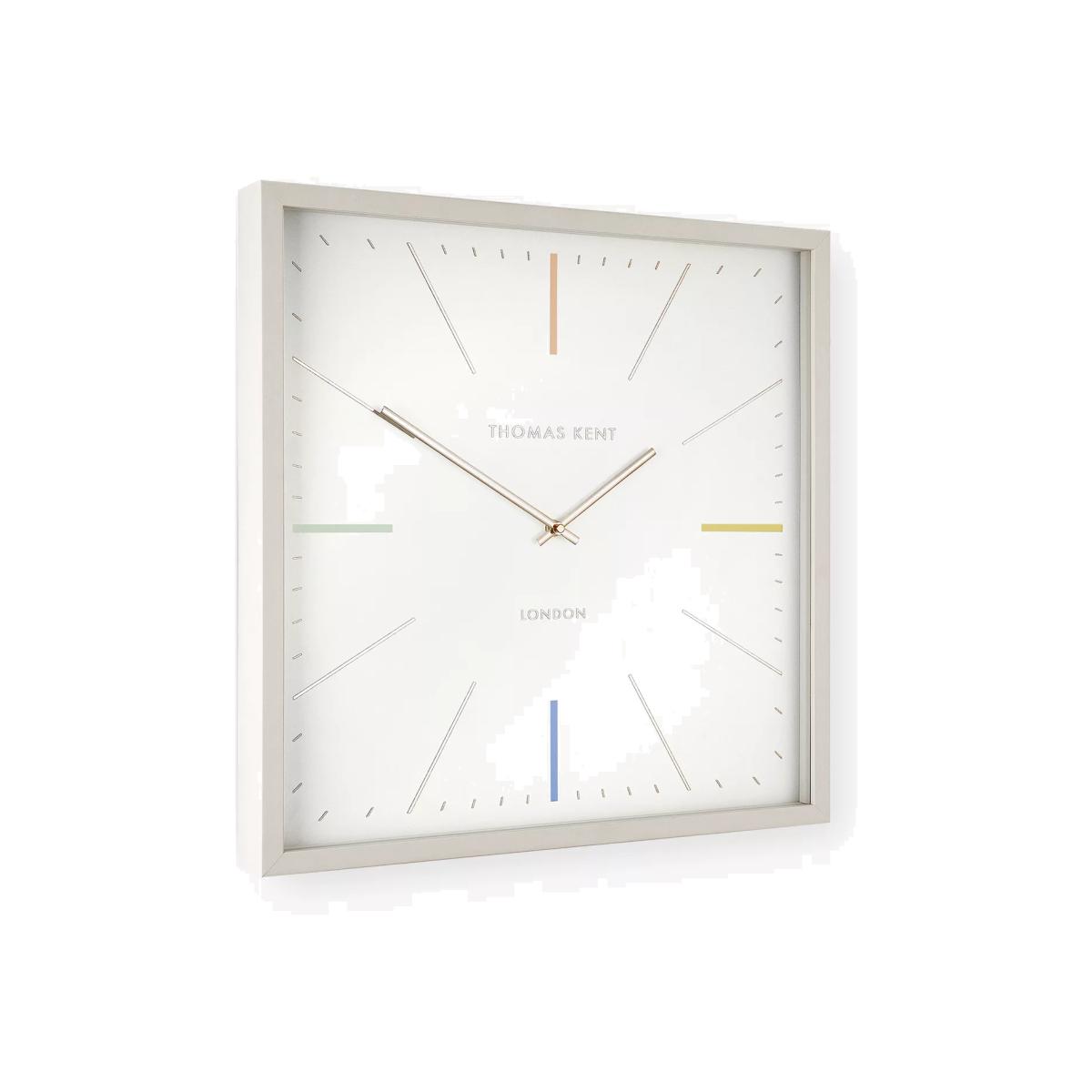 Thomas Kent Editor Square Analogue Wall Clock, 51cm, Salt