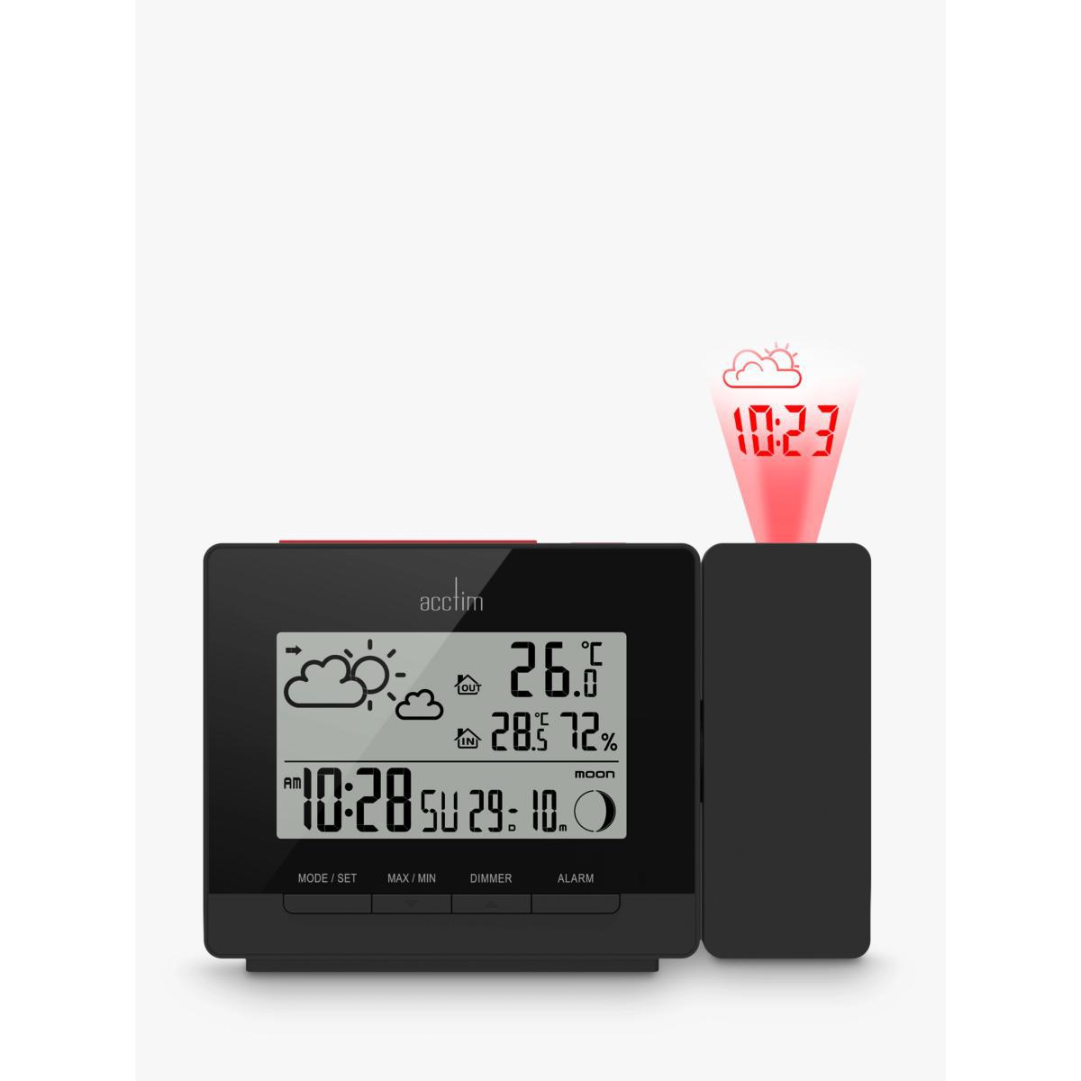 Acctim Neige Weather Station Digital Alarm Clock, Black – image 2