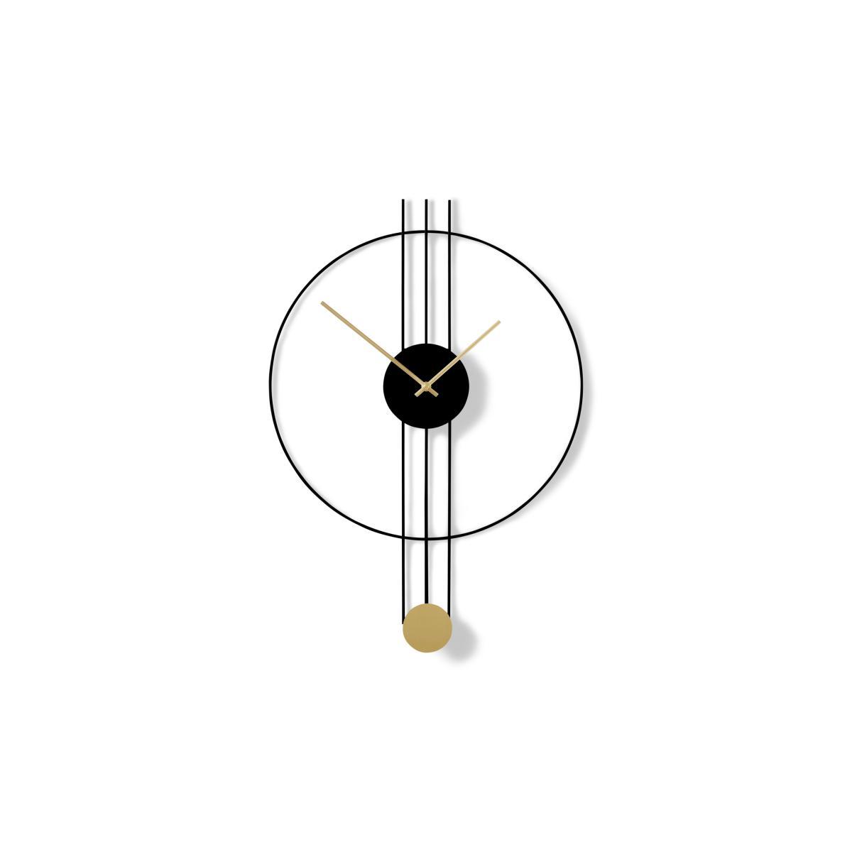 Rowell Pendulum Clock 45 x 60cm, Black & Brass – image 2