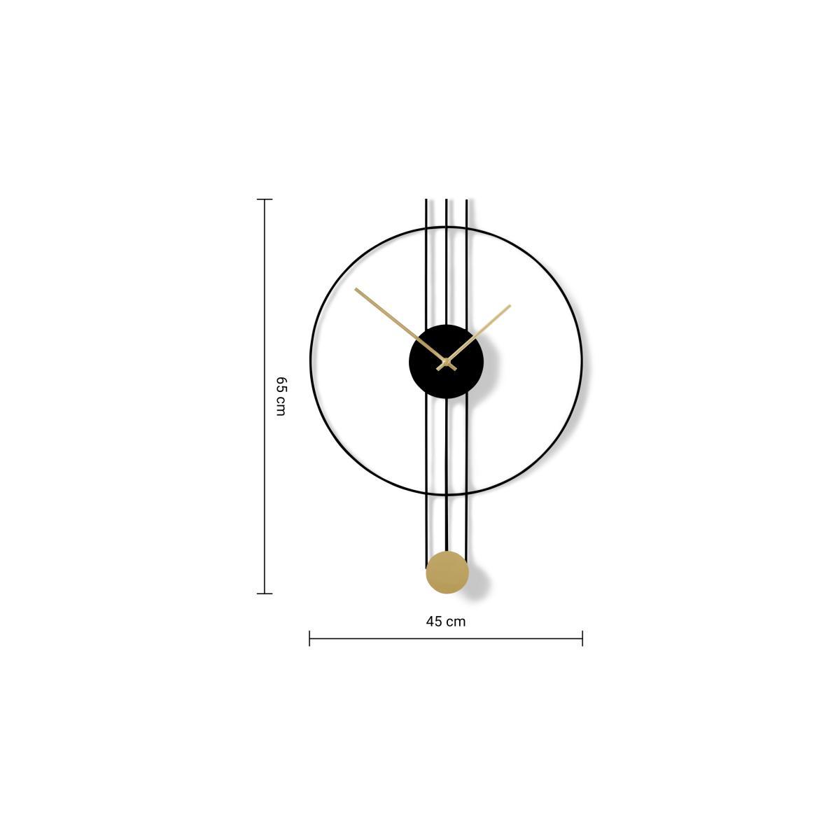 Rowell Pendulum Clock 45 x 60cm, Black & Brass – image 7