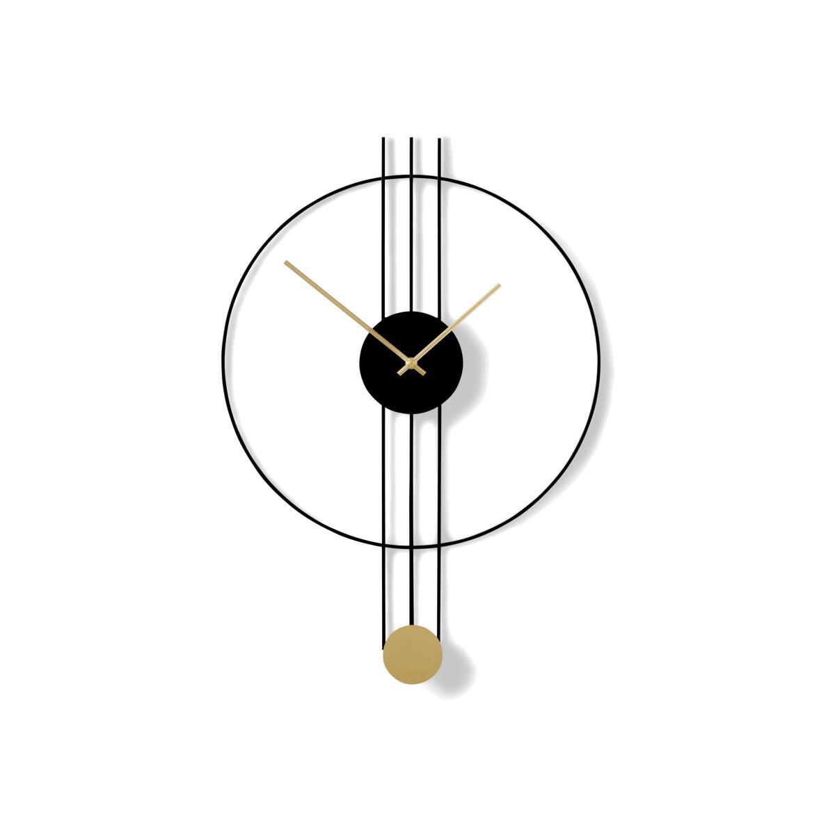 Rowell Pendulum Clock 45 x 60cm, Black & Brass – image 1