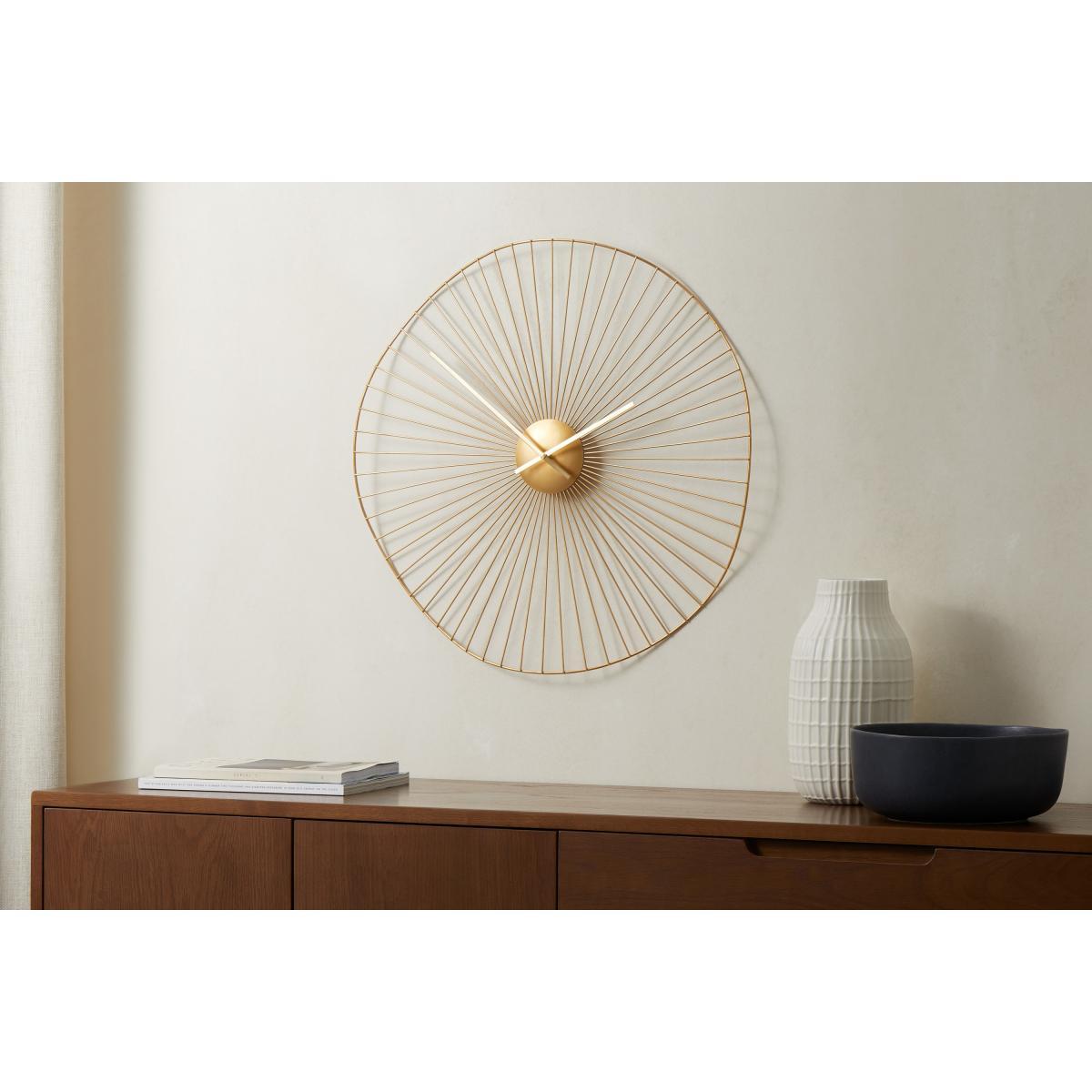 Macon Large Decorative Wire Clock 60cm, Brushed Brass – image 3