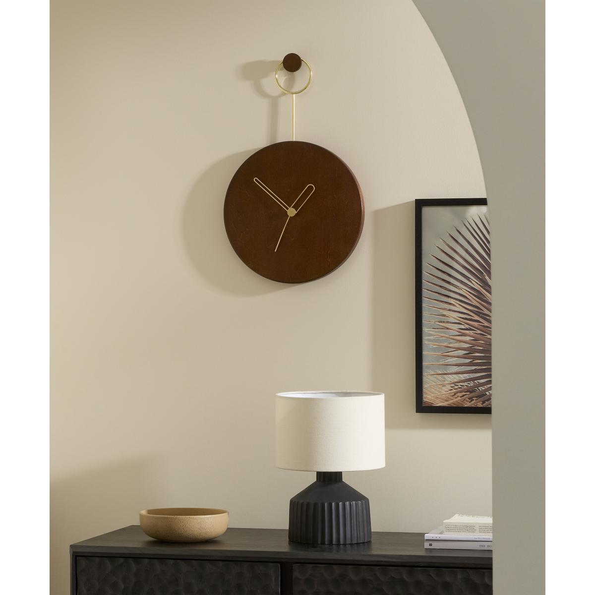 Rhion Feature Wall Hanging Clock, Dark Wood – image 3