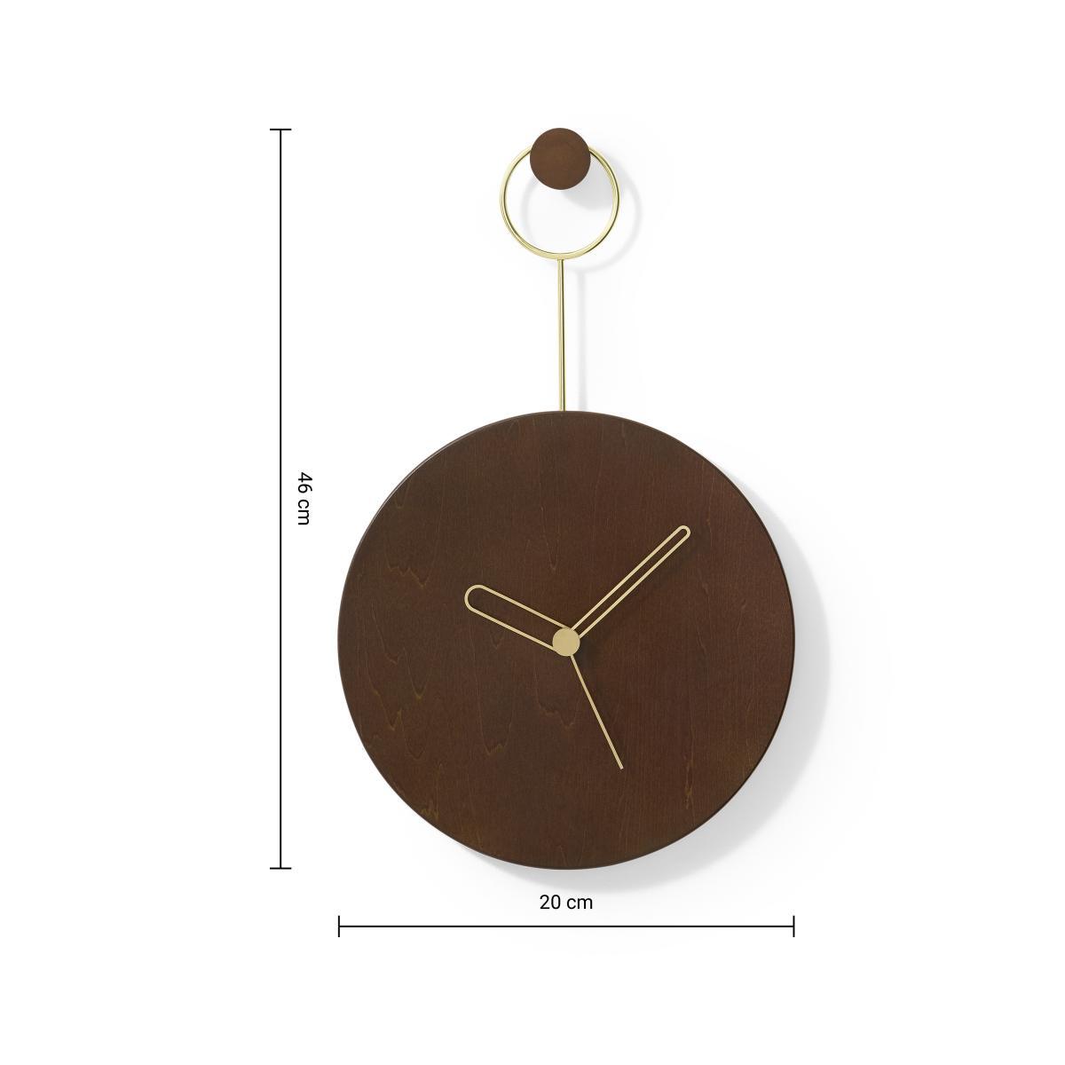 Rhion Feature Wall Hanging Clock, Dark Wood – image 7