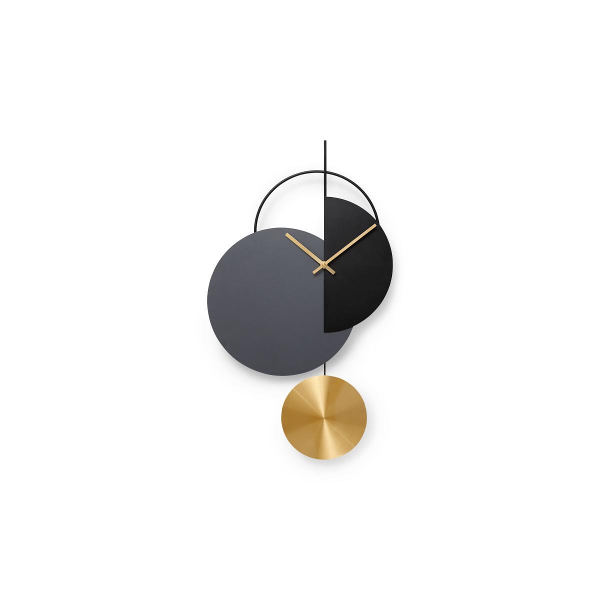 Levvy Pendulum Clock, Brass & Black – image 2