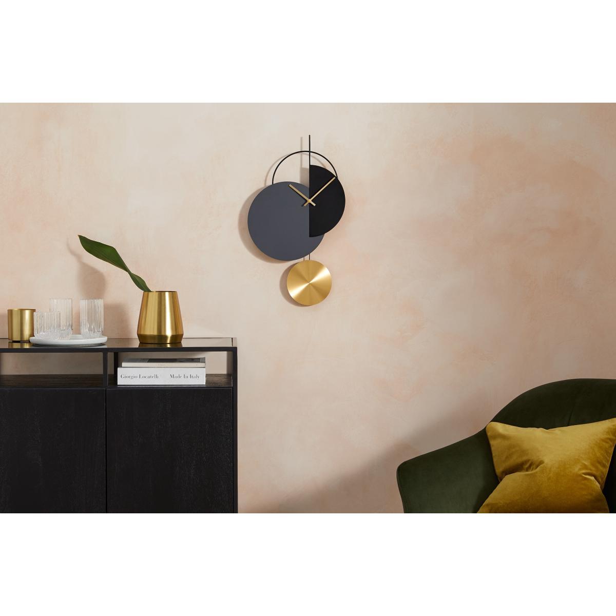 Levvy Pendulum Clock, Brass & Black – image 3