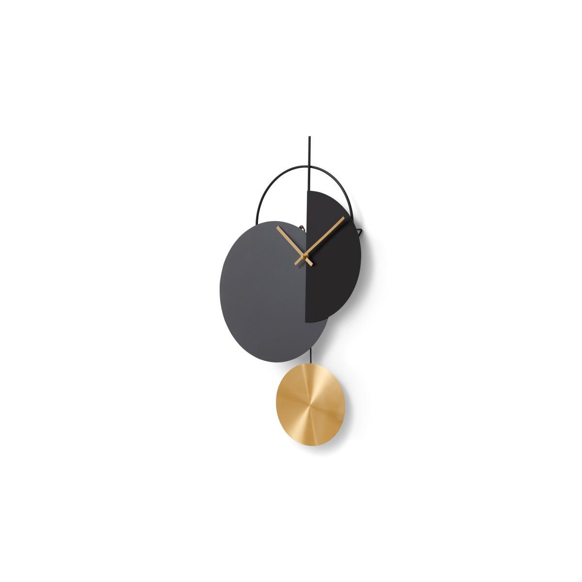 Levvy Pendulum Clock, Brass & Black – image 5