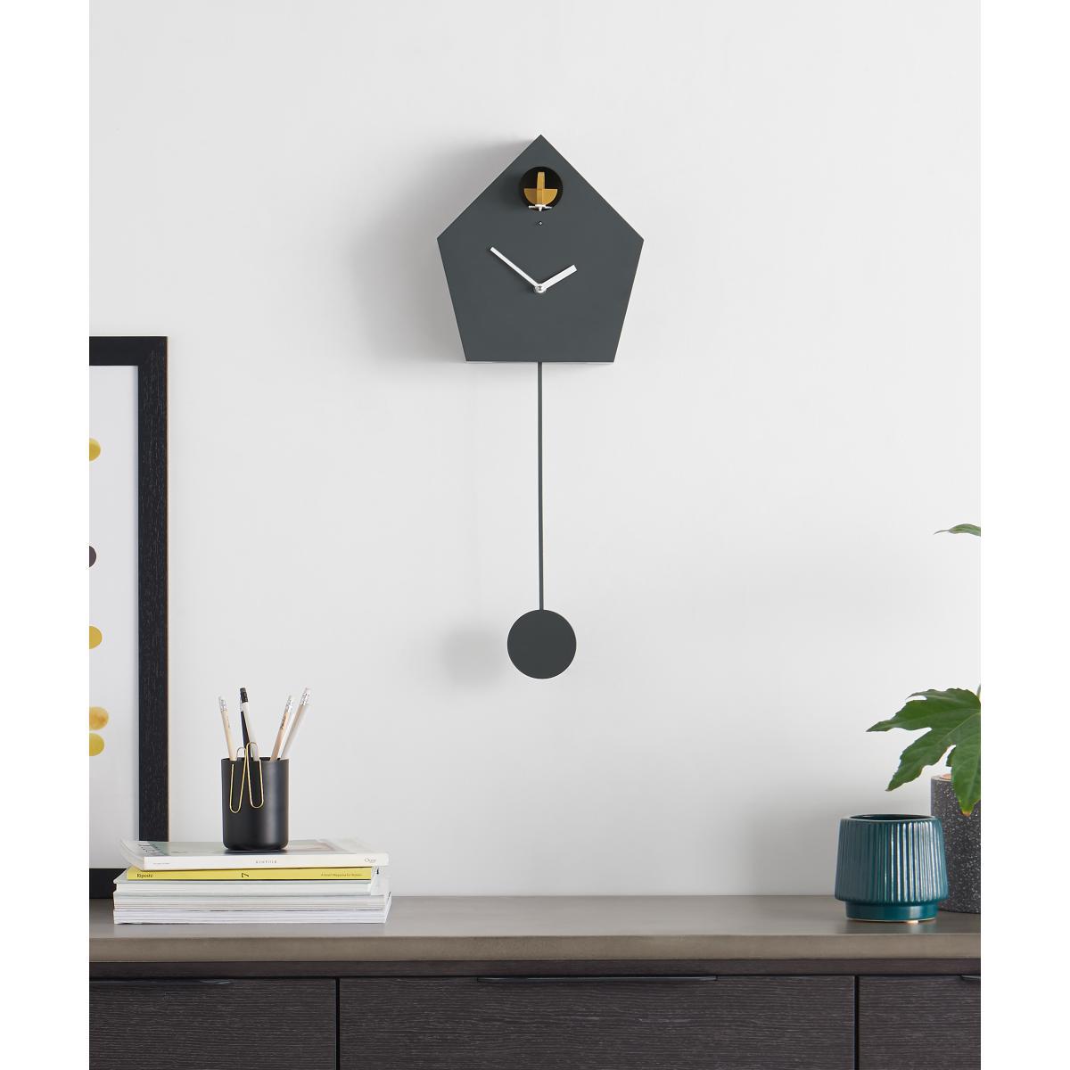 Lark Cuckoo & Pendulum Wall Clock, Charcoal Grey – image 3