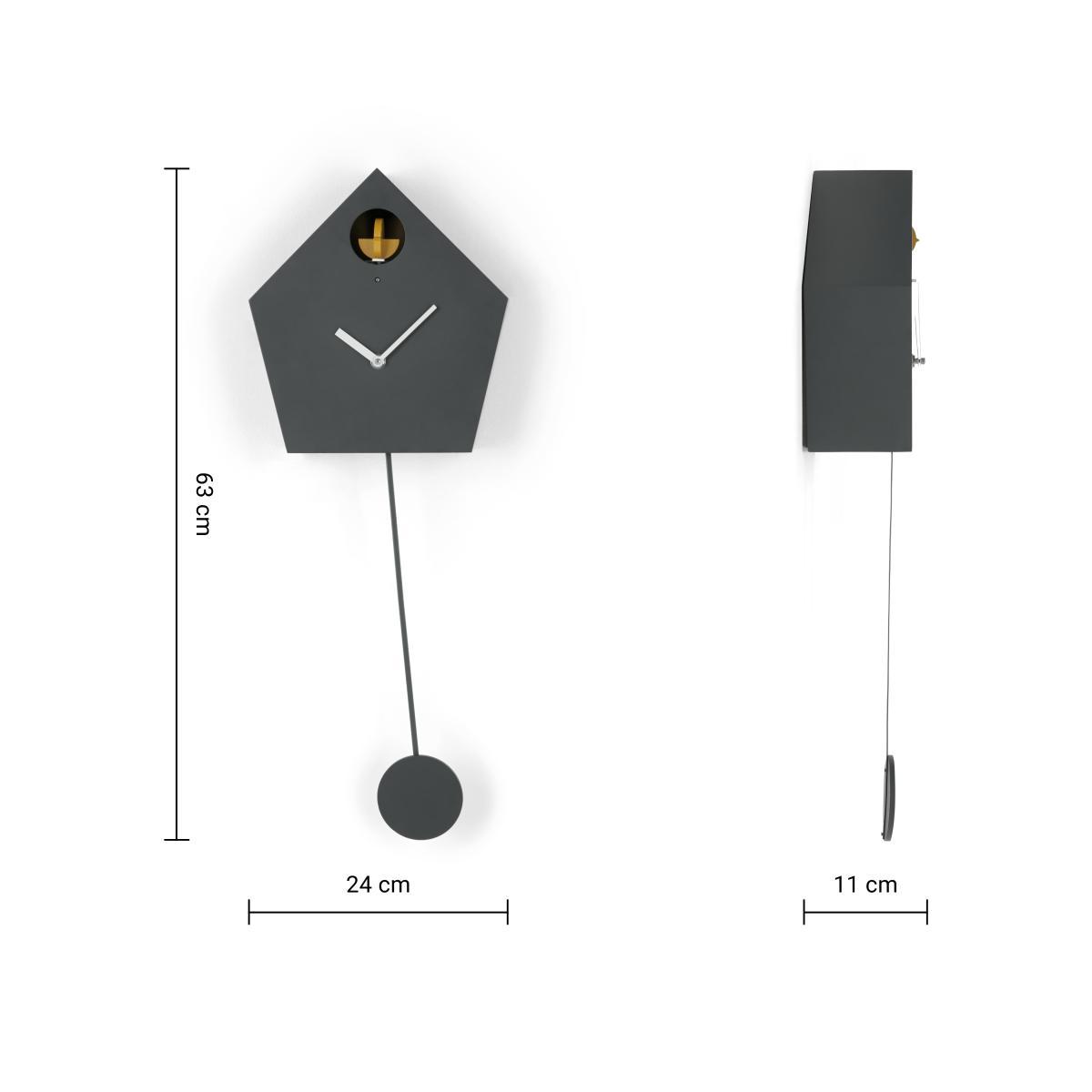 Lark Cuckoo & Pendulum Wall Clock, Charcoal Grey – image 7