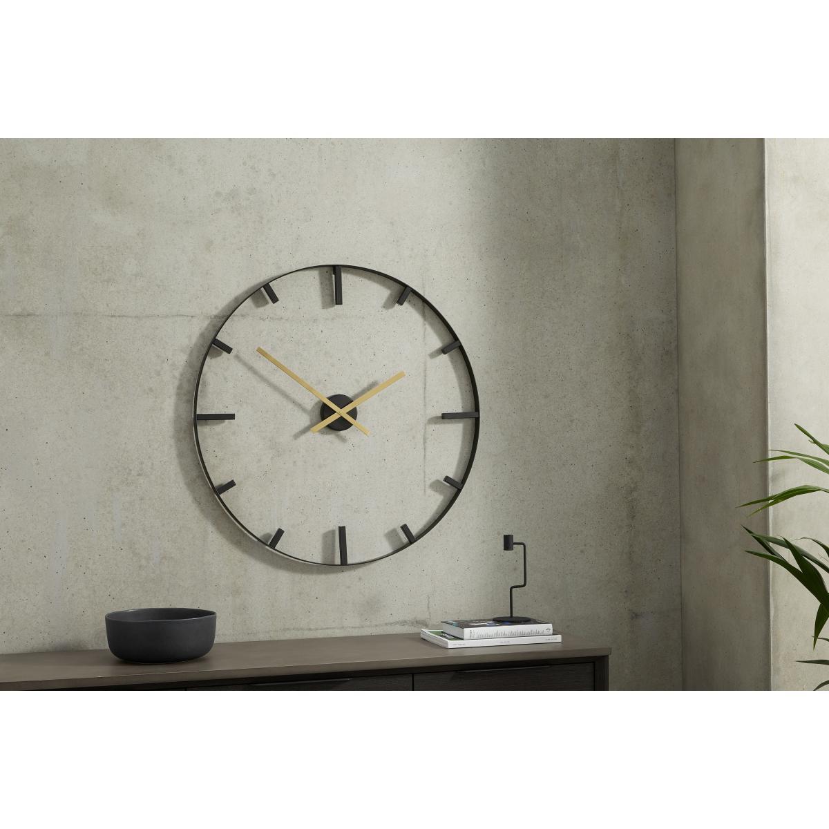 Felman Statement Oversized Floating Clock, Matt Black & Brass – image 3