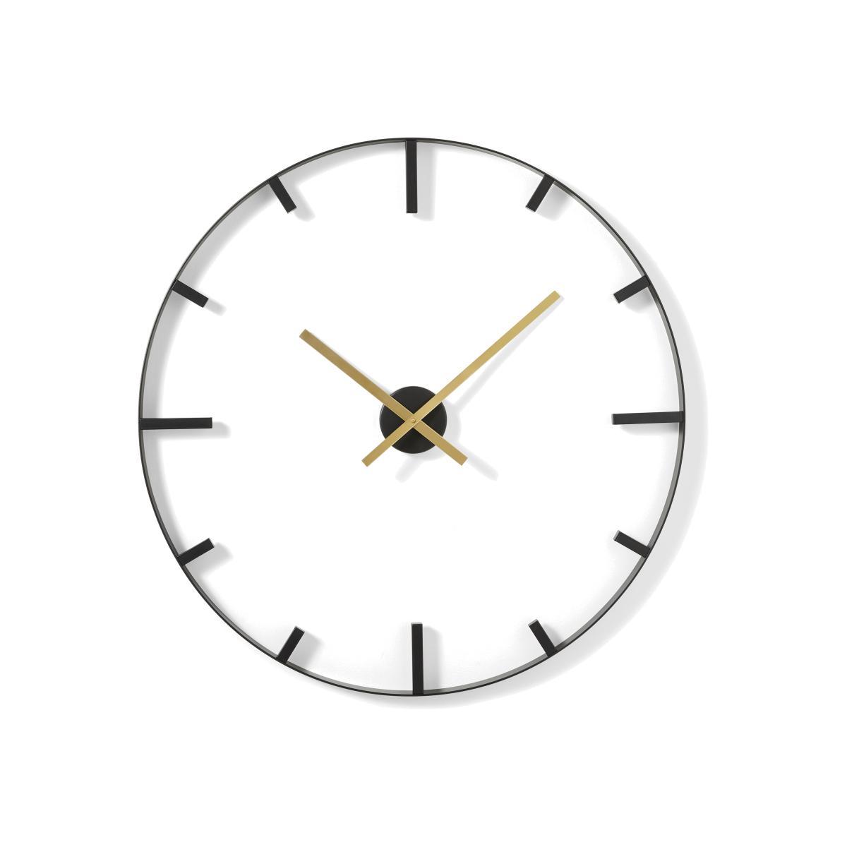 Felman Statement Oversized Floating Clock, Matt Black & Brass – image 1