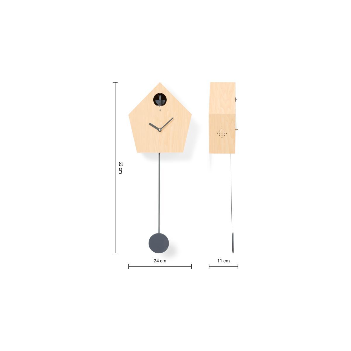Lark Cuckoo & Pendulum Clock, Natural & Charcoal – image 7