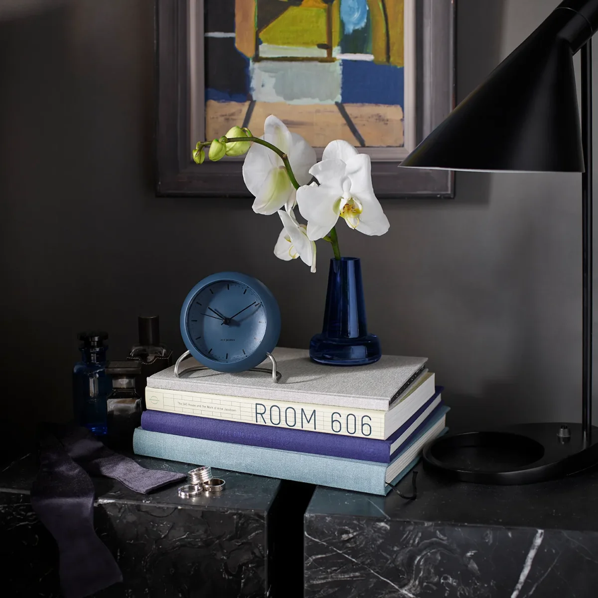 AJ City Hall table clock stone blue – image 2
