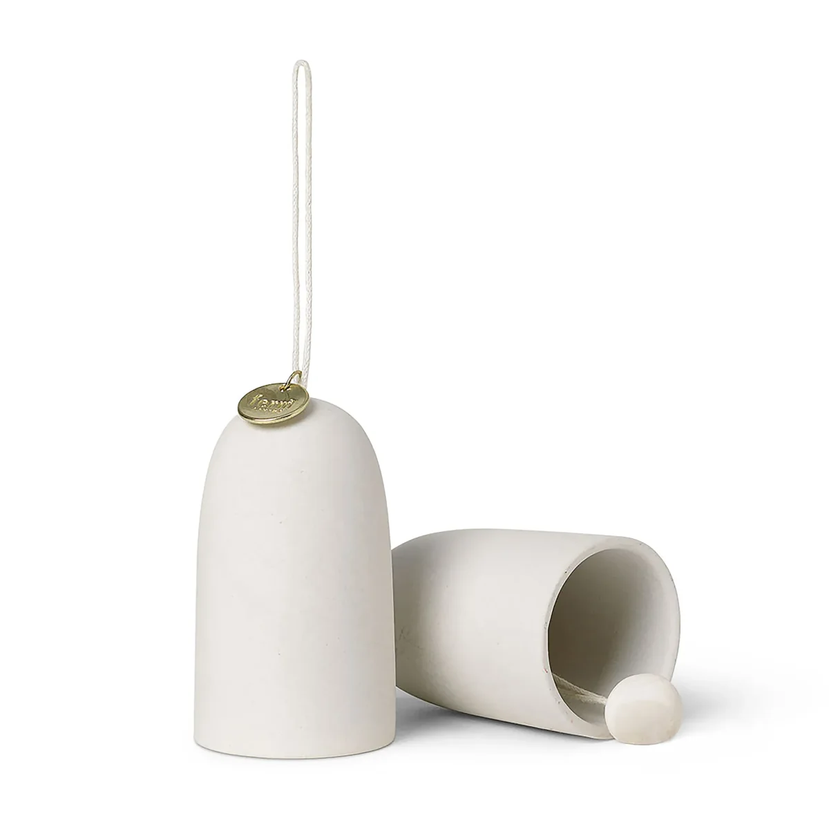 Bell clock Christmas decoration Ø4 cm 2-pack Off-white – image 2