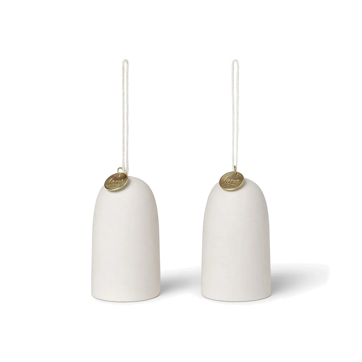 Bell clock Christmas decoration Ø4 cm 2-pack Off-white – image 1