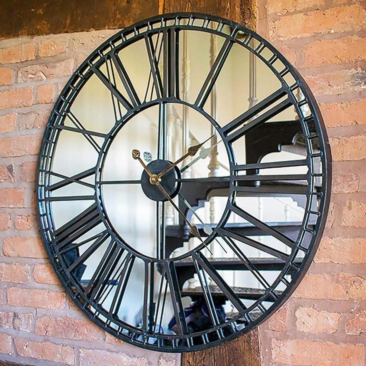 Libra Oversized Skeleton Mirror Wall Clock – image 2