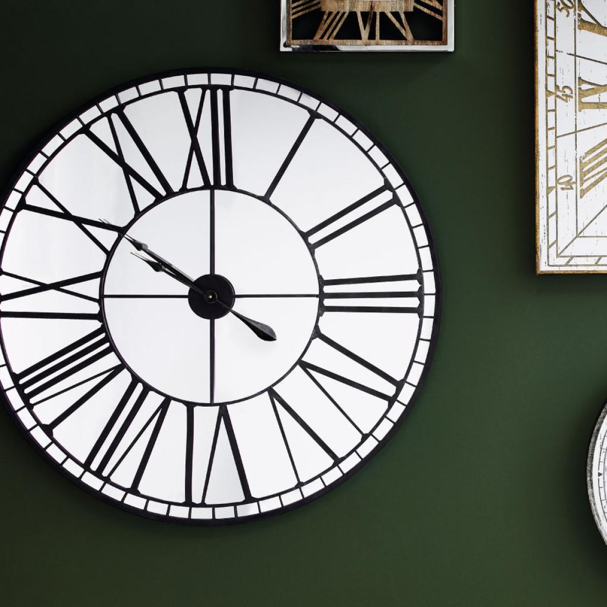 Libra Oversized Skeleton Mirror Wall Clock – image 4