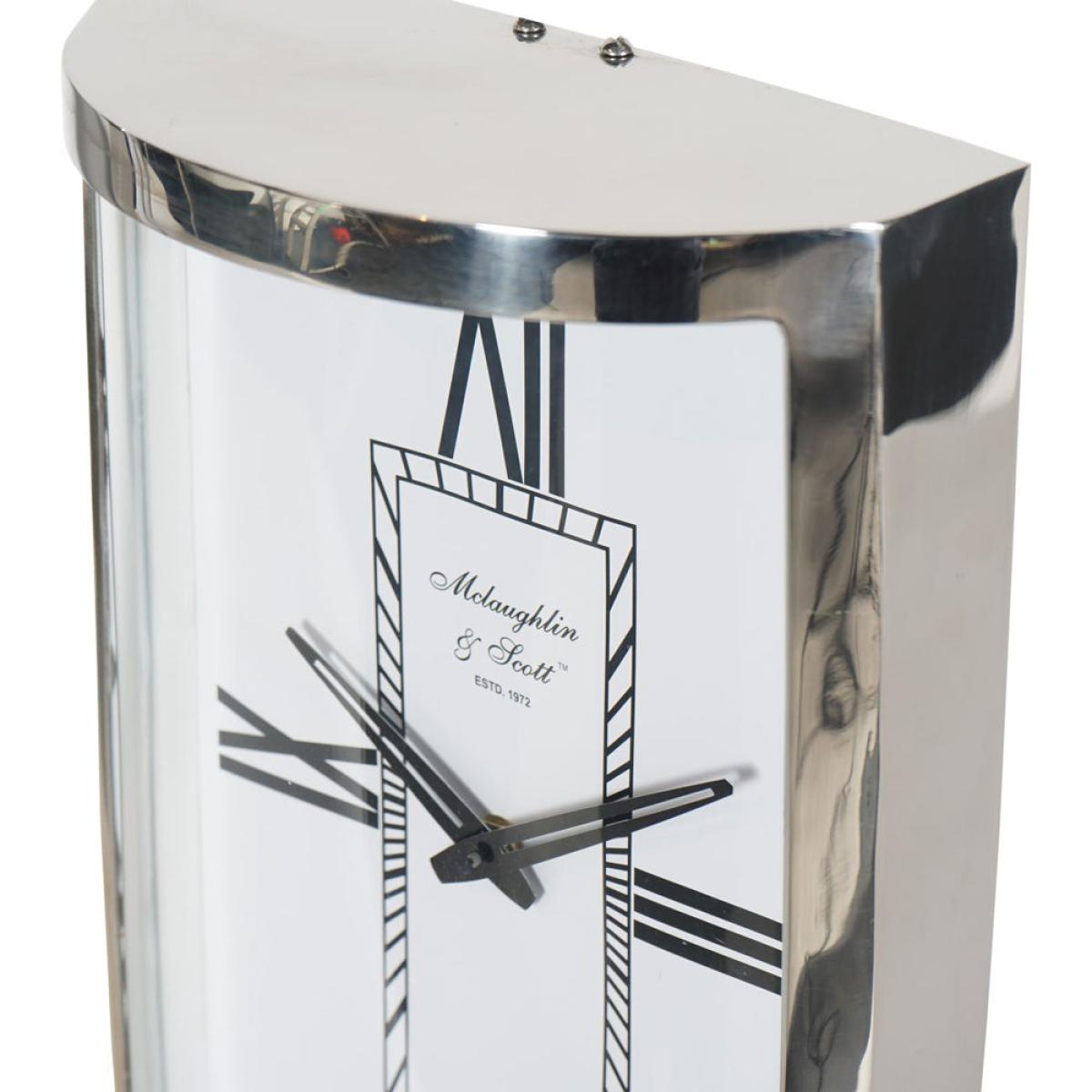 Libra Midnight Mayfair Collection - Johnson Mantel Clock in Nickel Finish / Large – image 5