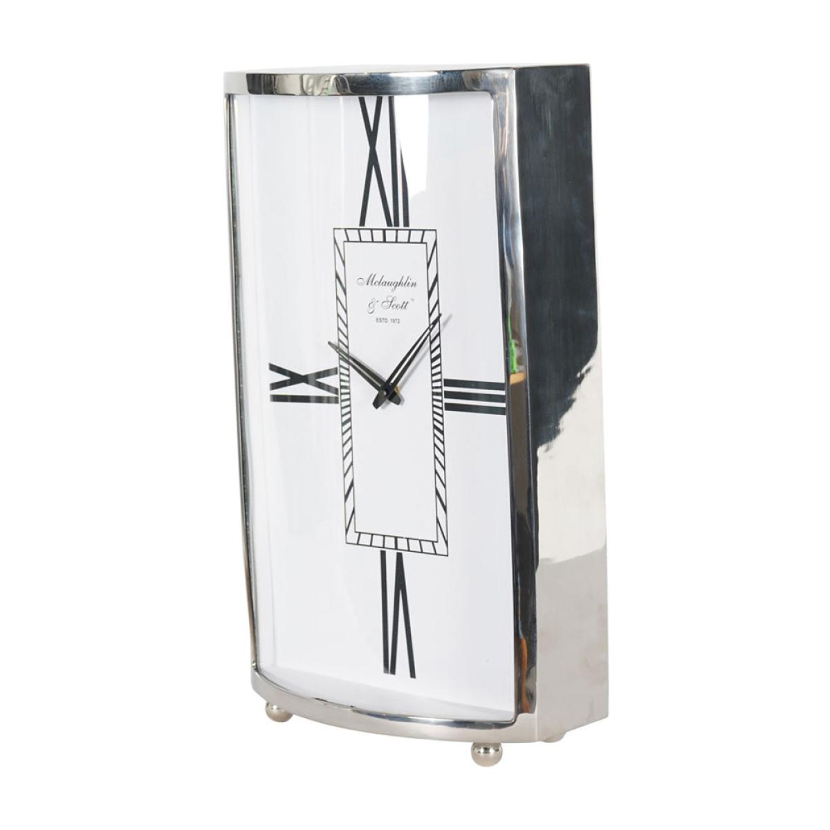 Libra Midnight Mayfair Collection - Johnson Mantel Clock in Nickel Finish / Large – image 8