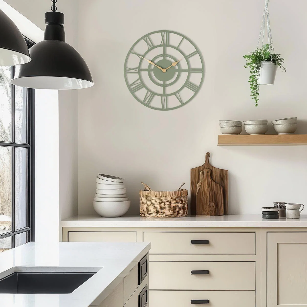 Cyrus Wall Clock in Olive – image 2