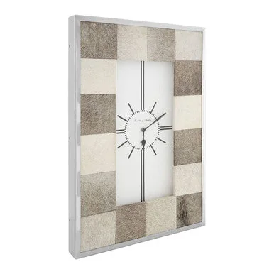 Leather Patchwork Wall Clock – image 3